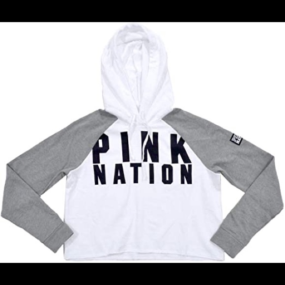 NWOT White Cropped Pullover Pink VS - Picture 3 of 6